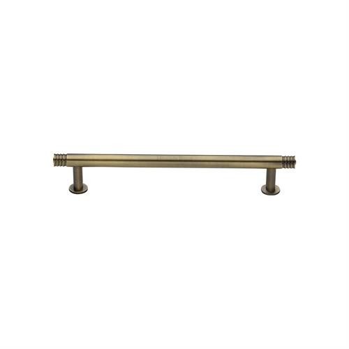 M Marcus Heritage Brass Contour Design Cabinet Pull with 16mm Rose 128mm Centre to Centre